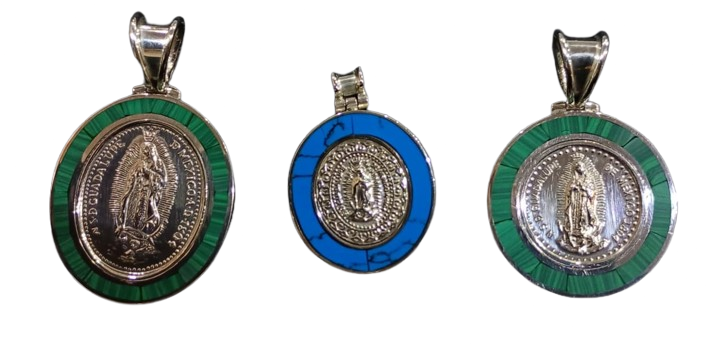 Medalla de caja de la virgen de Guadalupe.  